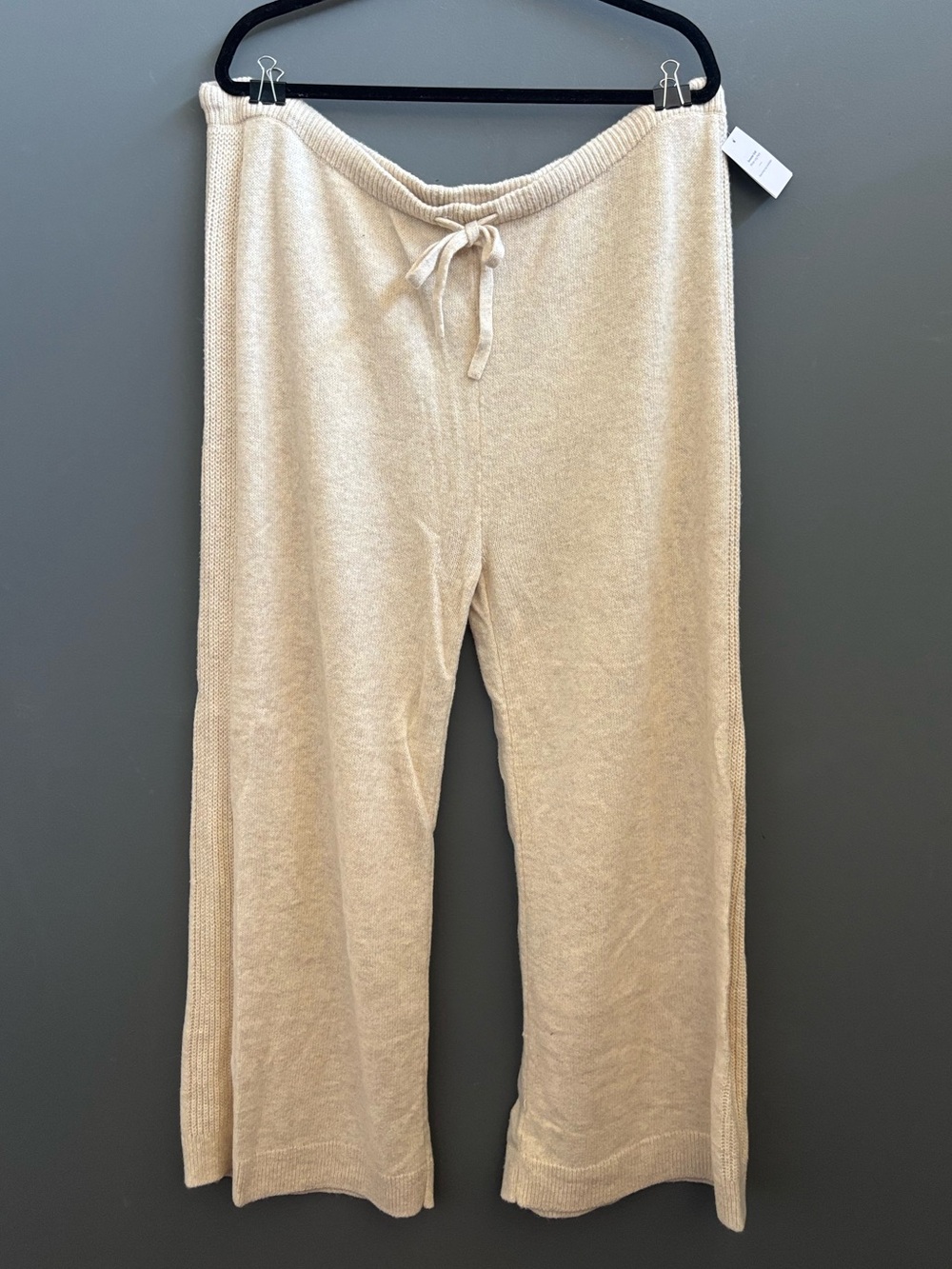 Auden Knit Drawstring Lounge Pants - Beige